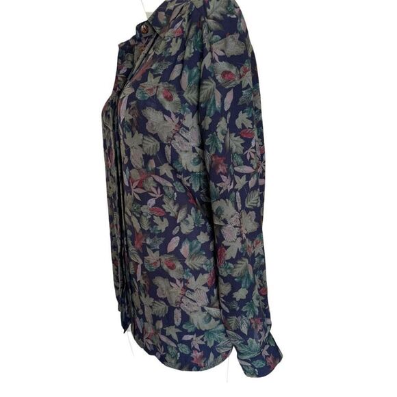 Geiger Australia wool women’s large leaves long sleeve vintage button up shirt - Picture 3 of 6